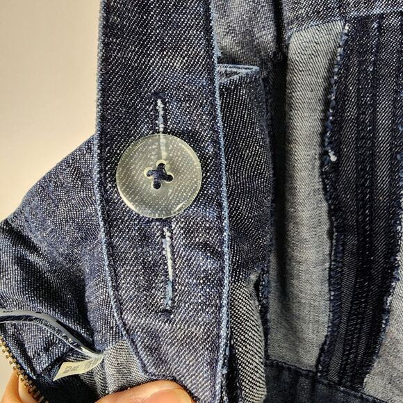 Gap Factory Denim Dress Jean Dress A-Line Adjustable Straps Zip Dark Wash Blue M - Picture 7 of 12